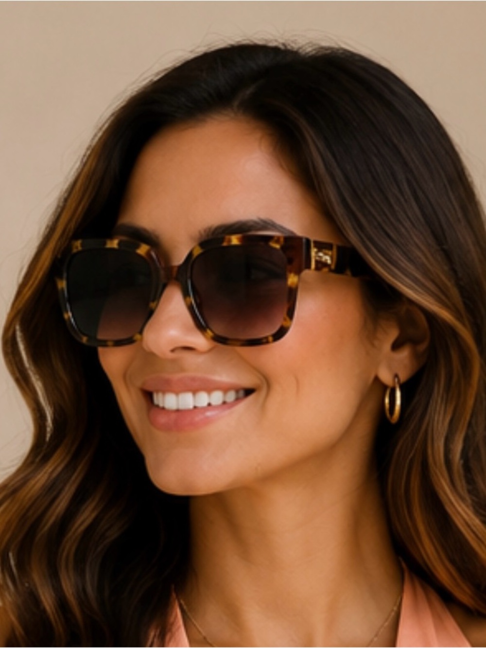Sean John Women's Tortoiseshell Square Sunglasses with Brown Gradient Lenses
